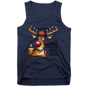 Women Funny Make Christmas Great Again Reindeer Trump Election Win Tank Top