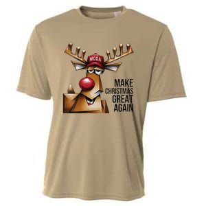 Women Funny Make Christmas Great Again Reindeer Trump Election Win Cooling Performance Crew T-Shirt