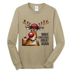 Women Funny Make Christmas Great Again Reindeer Trump Election Win Tall Long Sleeve T-Shirt