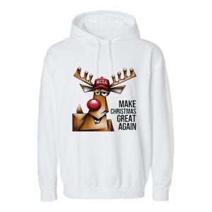 Women Funny Make Christmas Great Again Reindeer Trump Election Win Garment-Dyed Fleece Hoodie