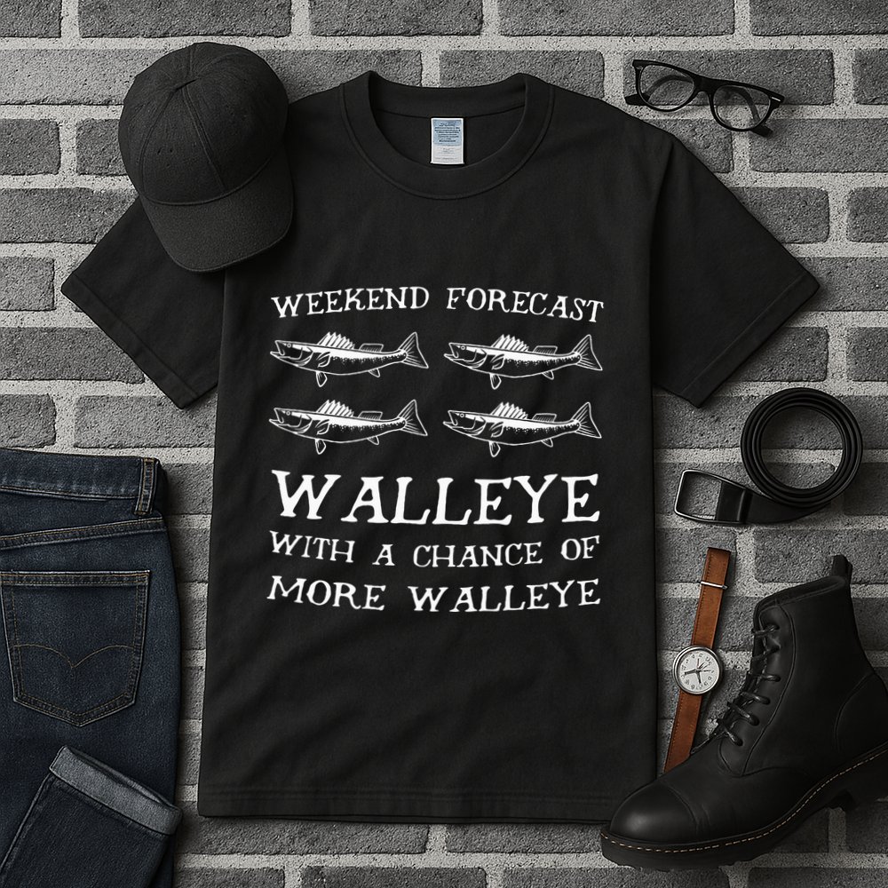 Weekend Forecast More Walleye Fish Tall T-Shirt