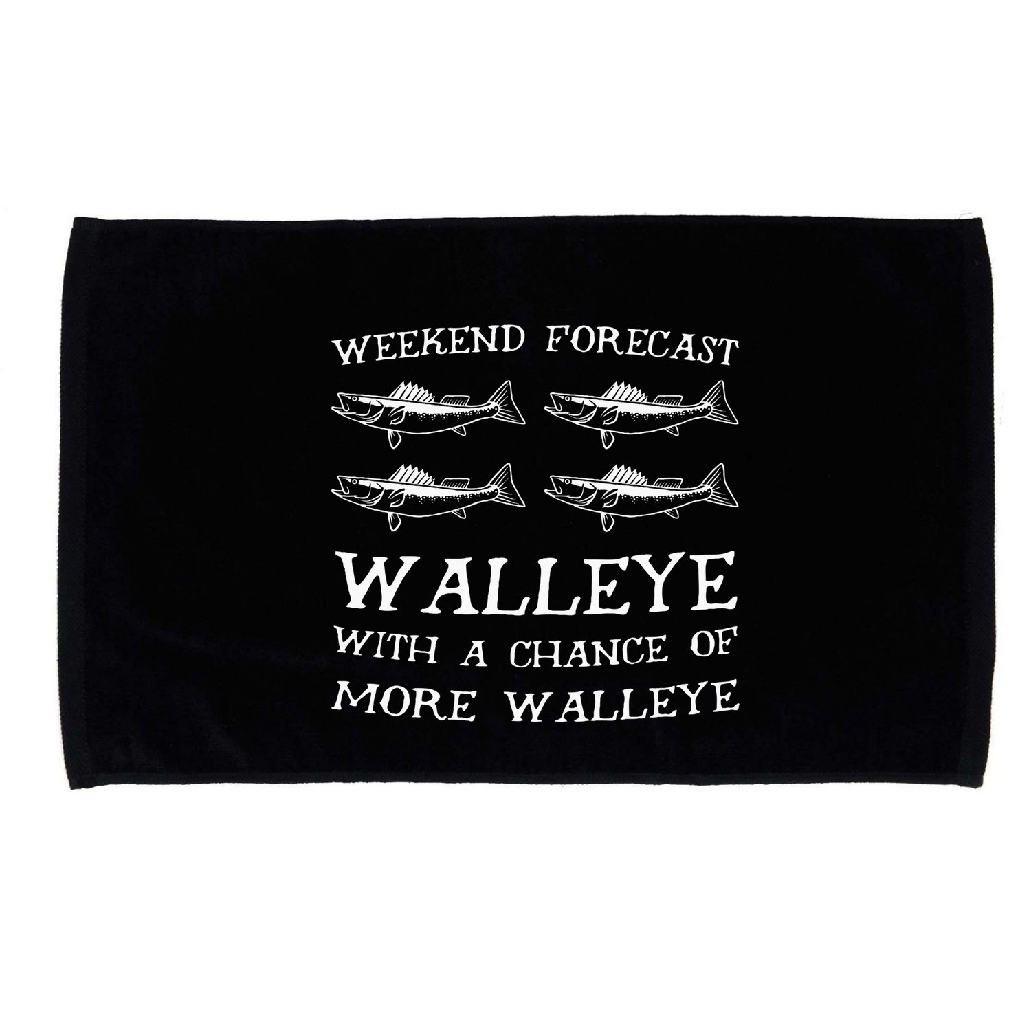 Weekend Forecast More Walleye Fish Microfiber Hand Towel