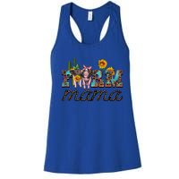 Western Farm Mama With Pigs And Sunflower MotherS Day Funny Gift Funny Gift Women's Racerback Tank