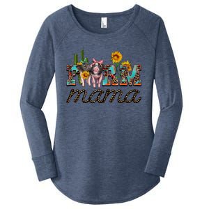 Western Farm Mama With Pigs And Sunflower MotherS Day Funny Gift Funny Gift Women's Perfect Tri Tunic Long Sleeve Shirt