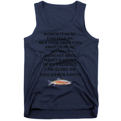 Woman Fear Me Fish Fear Me Turn Their Eyes Away From Me Tank Top