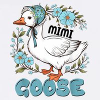 Women Floral Mimi Goose Mom Mother's Day Silly Goose Family Cooling Performance Crew T-Shirt