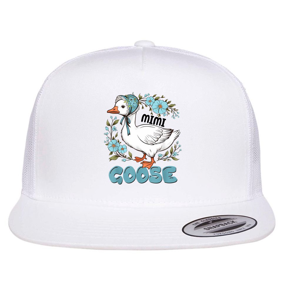 Women Floral Mimi Goose Mom Mother's Day Silly Goose Family Flat Bill Trucker Hat