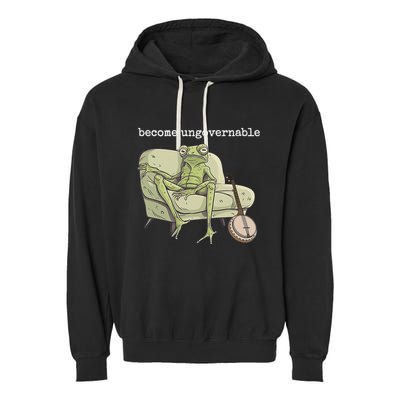 Weird Frog Meme Stupid Cursed Toad Become Ungovernable Garment-Dyed Fleece Hoodie
