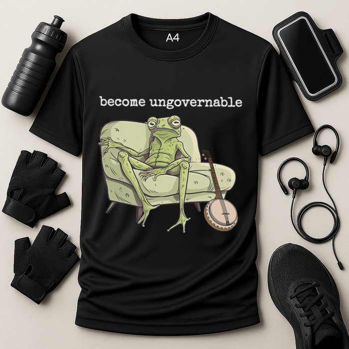 Weird Frog Meme Stupid Cursed Toad Become Ungovernable Cooling Performance Crew T-Shirt