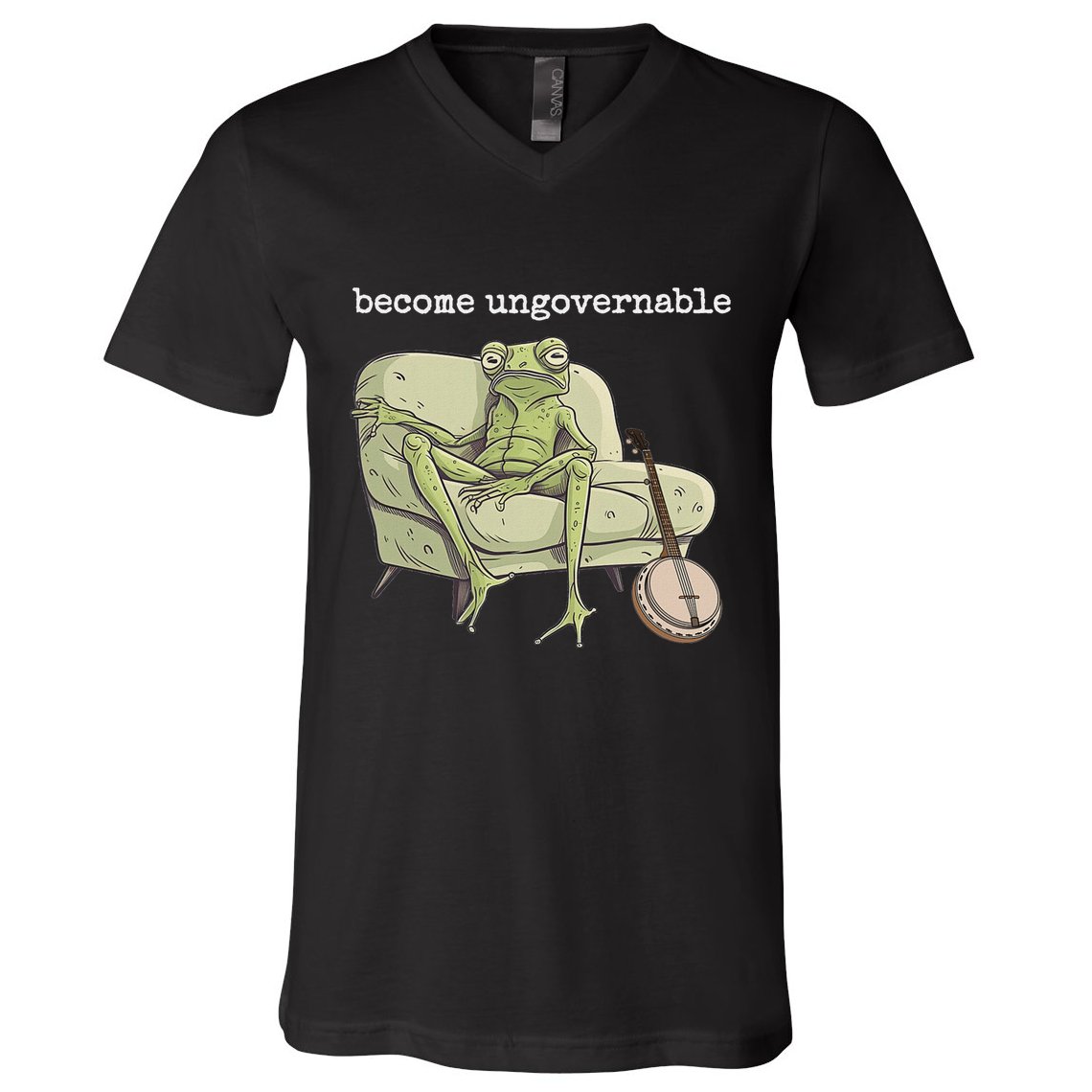 Weird Frog Meme Stupid Cursed Toad Become Ungovernable V-Neck T-Shirt