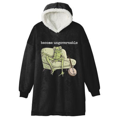Weird Frog Meme Stupid Cursed Toad Become Ungovernable Hooded Wearable Blanket