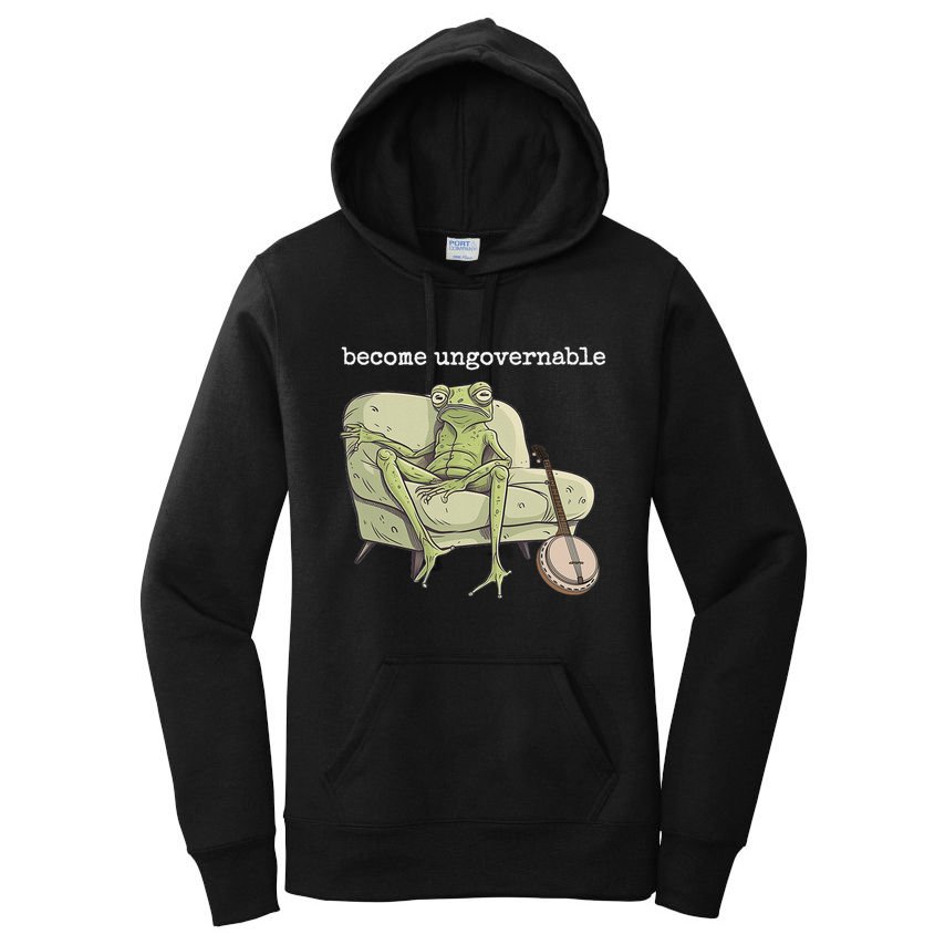 Weird Frog Meme Stupid Cursed Toad Become Ungovernable Women's Pullover Hoodie