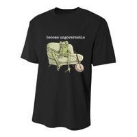 Weird Frog Meme Stupid Cursed Toad Become Ungovernable Youth Performance Sprint T-Shirt