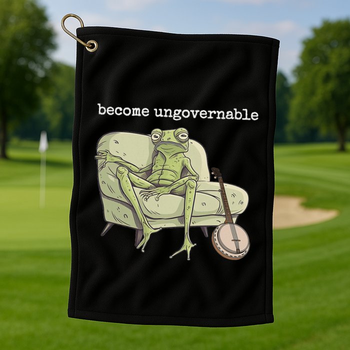 Weird Frog Meme Stupid Cursed Toad Become Ungovernable Golf Towel