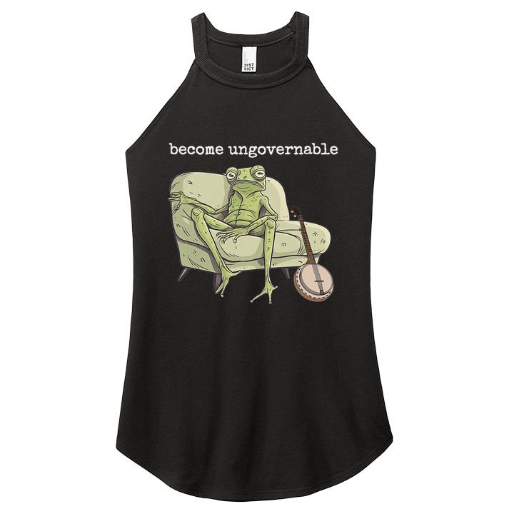 Weird Frog Meme Stupid Cursed Toad Become Ungovernable Women's Perfect Tri Rocker Tank