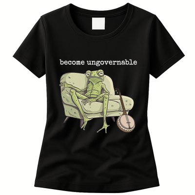 Weird Frog Meme Stupid Cursed Toad Become Ungovernable Womens T-Shirt