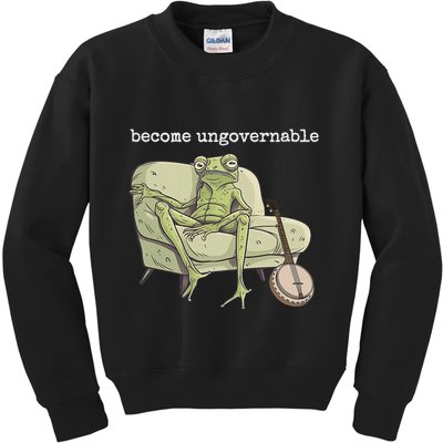 Weird Frog Meme Stupid Cursed Toad Become Ungovernable Kids Sweatshirt