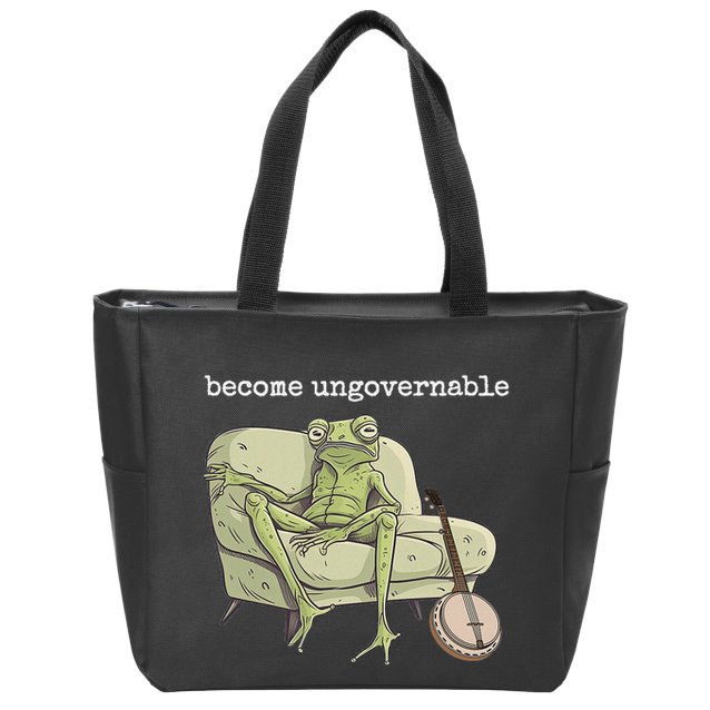Weird Frog Meme Stupid Cursed Toad Become Ungovernable Zip Tote Bag