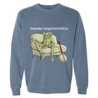 Weird Frog Meme Stupid Cursed Toad Become Ungovernable Garment-Dyed Sweatshirt