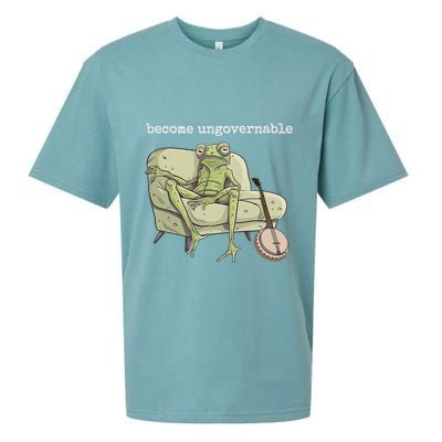Weird Frog Meme Stupid Cursed Toad Become Ungovernable Sueded Cloud Jersey T-Shirt