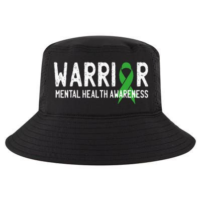 Warrior Fighter Mental Health Awareness Month Green Ribbon Cool Comfort Performance Bucket Hat