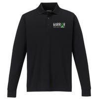 Warrior Fighter Mental Health Awareness Month Green Ribbon Performance Long Sleeve Polo