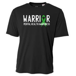 Warrior Fighter Mental Health Awareness Month Green Ribbon Cooling Performance Crew T-Shirt