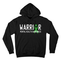 Warrior Fighter Mental Health Awareness Month Green Ribbon Hoodie