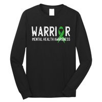 Warrior Fighter Mental Health Awareness Month Green Ribbon Long Sleeve Shirt