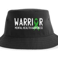 Warrior Fighter Mental Health Awareness Month Green Ribbon Sustainable Bucket Hat