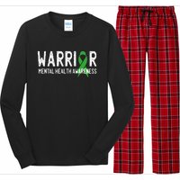 Warrior Fighter Mental Health Awareness Month Green Ribbon Long Sleeve Pajama Set