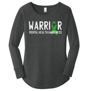 Warrior Fighter Mental Health Awareness Month Green Ribbon Women's Perfect Tri Tunic Long Sleeve Shirt