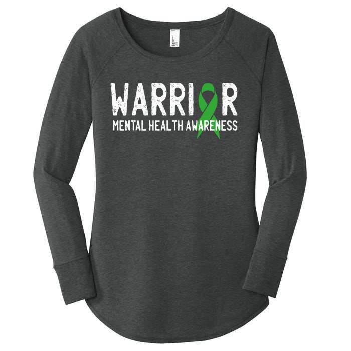 Warrior Fighter Mental Health Awareness Month Green Ribbon Women's Perfect Tri Tunic Long Sleeve Shirt