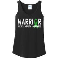 Warrior Fighter Mental Health Awareness Month Green Ribbon Ladies Essential Tank