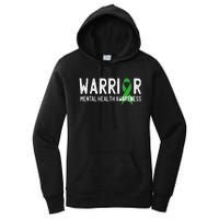 Warrior Fighter Mental Health Awareness Month Green Ribbon Women's Pullover Hoodie