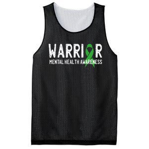 Warrior Fighter Mental Health Awareness Month Green Ribbon Mesh Reversible Basketball Jersey Tank