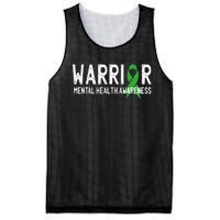 Warrior Fighter Mental Health Awareness Month Green Ribbon Mesh Reversible Basketball Jersey Tank