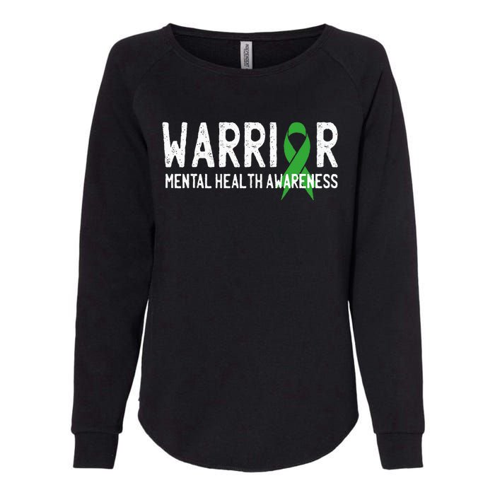 Warrior Fighter Mental Health Awareness Month Green Ribbon Womens California Wash Sweatshirt