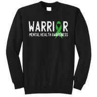 Warrior Fighter Mental Health Awareness Month Green Ribbon Tall Sweatshirt