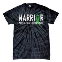 Warrior Fighter Mental Health Awareness Month Green Ribbon Tie-Dye T-Shirt