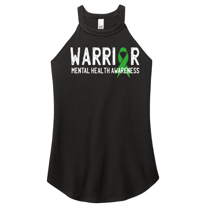 Warrior Fighter Mental Health Awareness Month Green Ribbon Women's Perfect Tri Rocker Tank