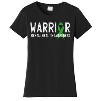 Warrior Fighter Mental Health Awareness Month Green Ribbon Women's T-Shirt