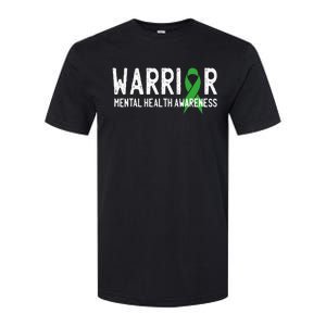 Warrior Fighter Mental Health Awareness Month Green Ribbon Softstyle CVC T-Shirt