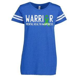 Warrior Fighter Mental Health Awareness Month Green Ribbon Enza Ladies Jersey Football T-Shirt