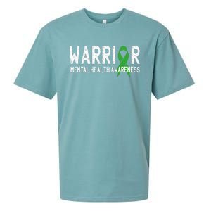 Warrior Fighter Mental Health Awareness Month Green Ribbon Sueded Cloud Jersey T-Shirt