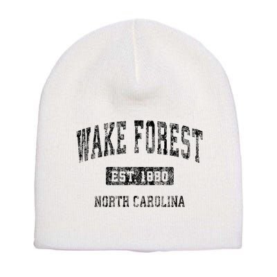 Wake Forest North Carolina Nc Vintage Sports Design Short Acrylic Beanie