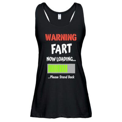 Warning Fart Now Loading Please Stand Back Funny Gag Gifts Ladies Essential Flowy Tank