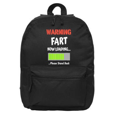 Warning Fart Now Loading Please Stand Back Funny Gag Gifts 16 in Basic Backpack