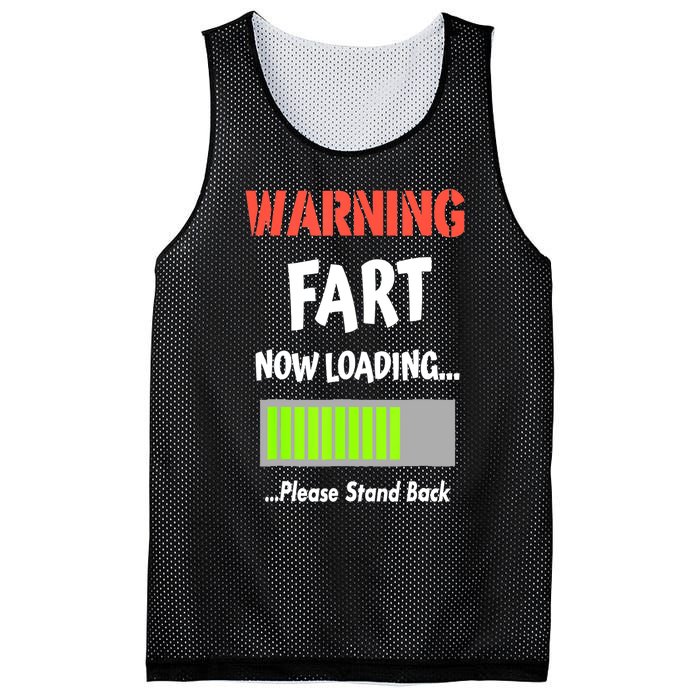 Warning Fart Now Loading Please Stand Back Funny Gag Gifts Mesh Reversible Basketball Jersey Tank