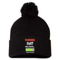 Warning Fart Now Loading Please Stand Back Funny Gag Gifts Pom Pom 12in Knit Beanie